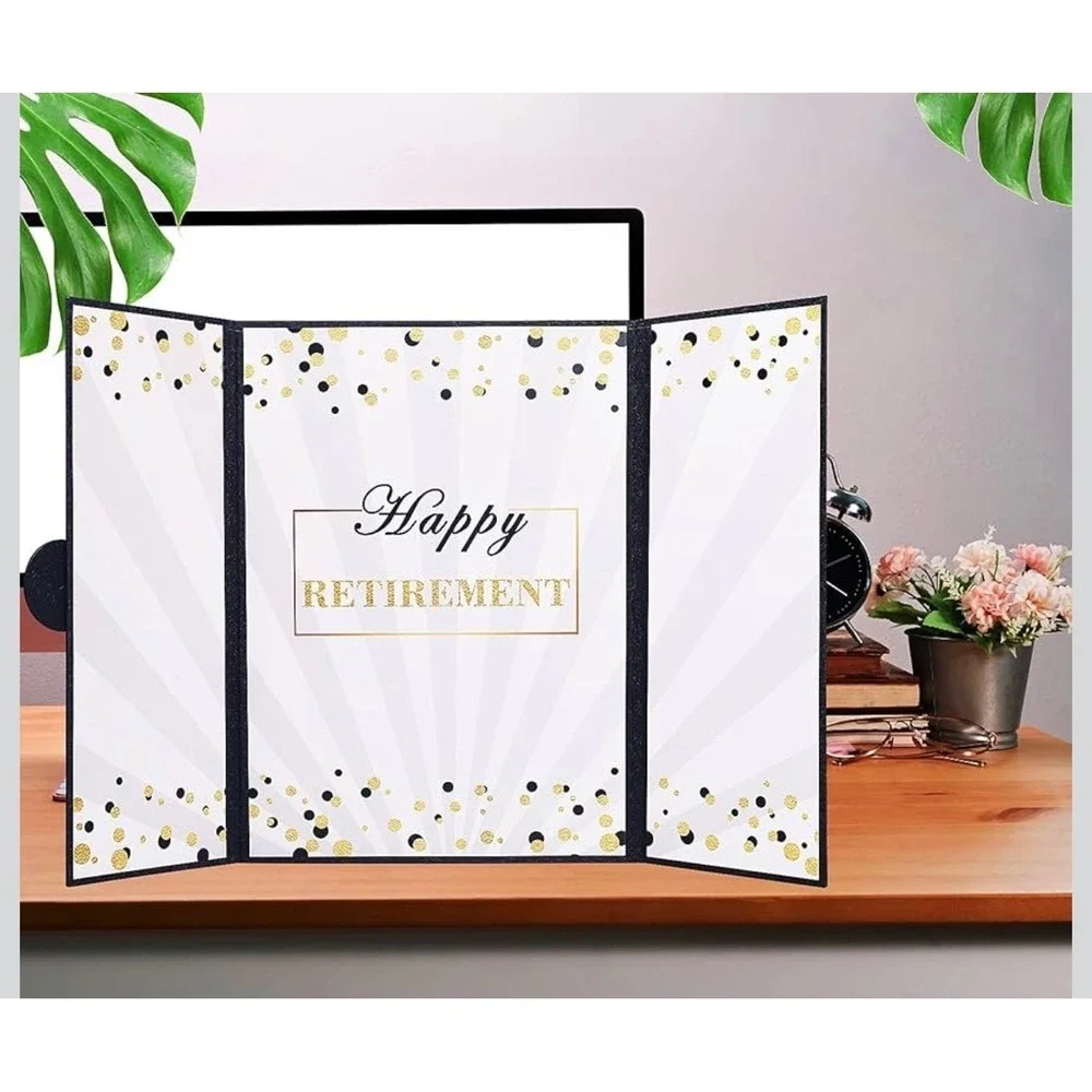 Happy Retirement Guest‎ Book Farewell Signature Board Black Gold Large